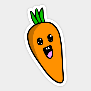 Cute Orange Carrot Healthy Vegetarian Vegan Food Option Sticker